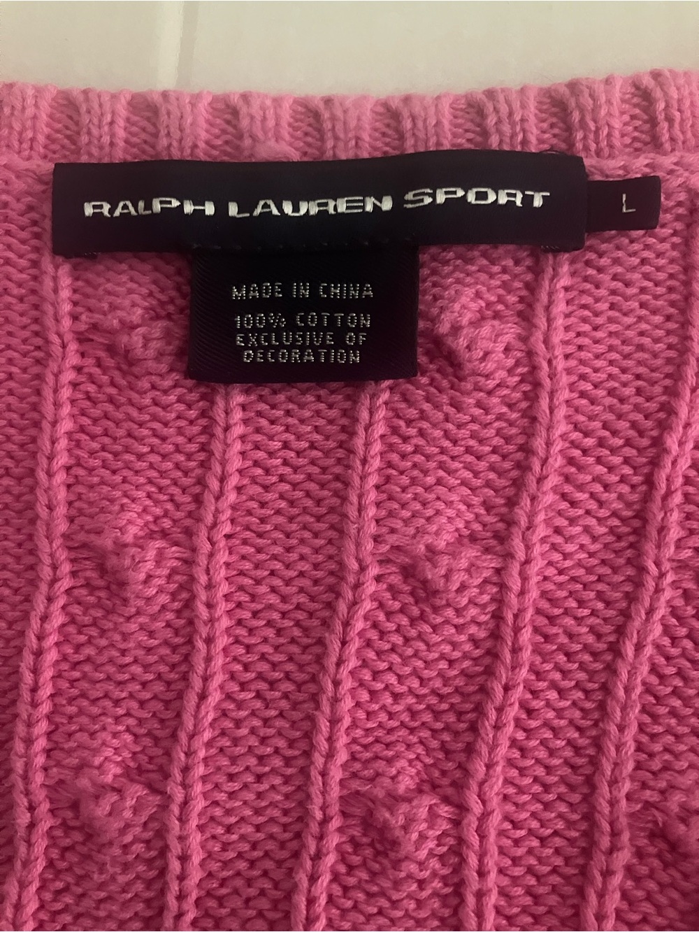 Ralph Lauren Sport Hot Pink Cable Knit Sweater - Picture 3 of 7
